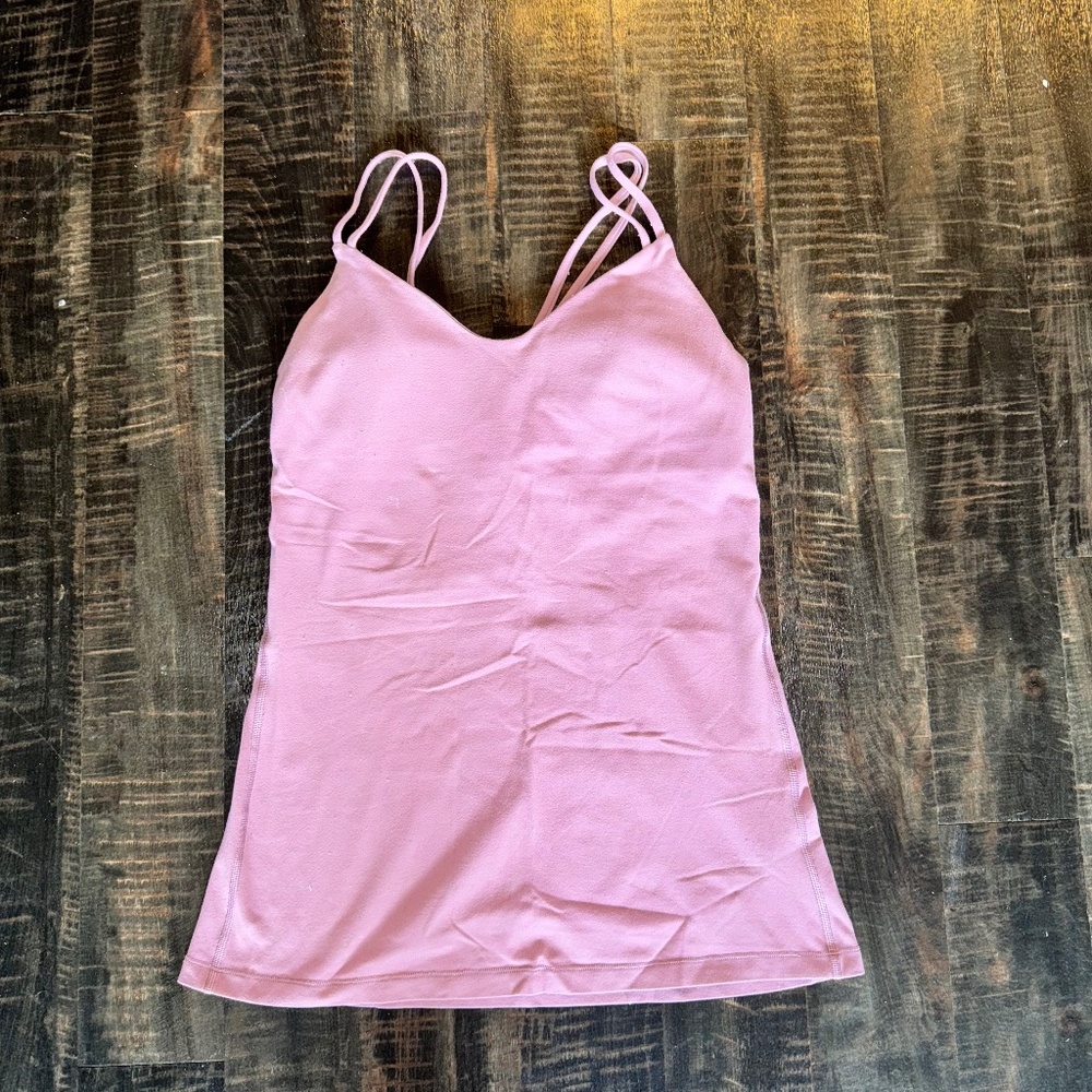 Lululemon Light Pink Strappy Back Built-In Bra Tank Top | Size 8